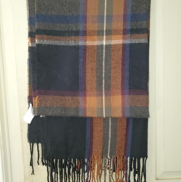 PRIMARK oversized scarf shawl in fall orange plaid - Picture 2 of 3